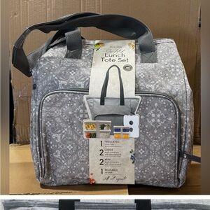 Gray Lunch Tote Set
